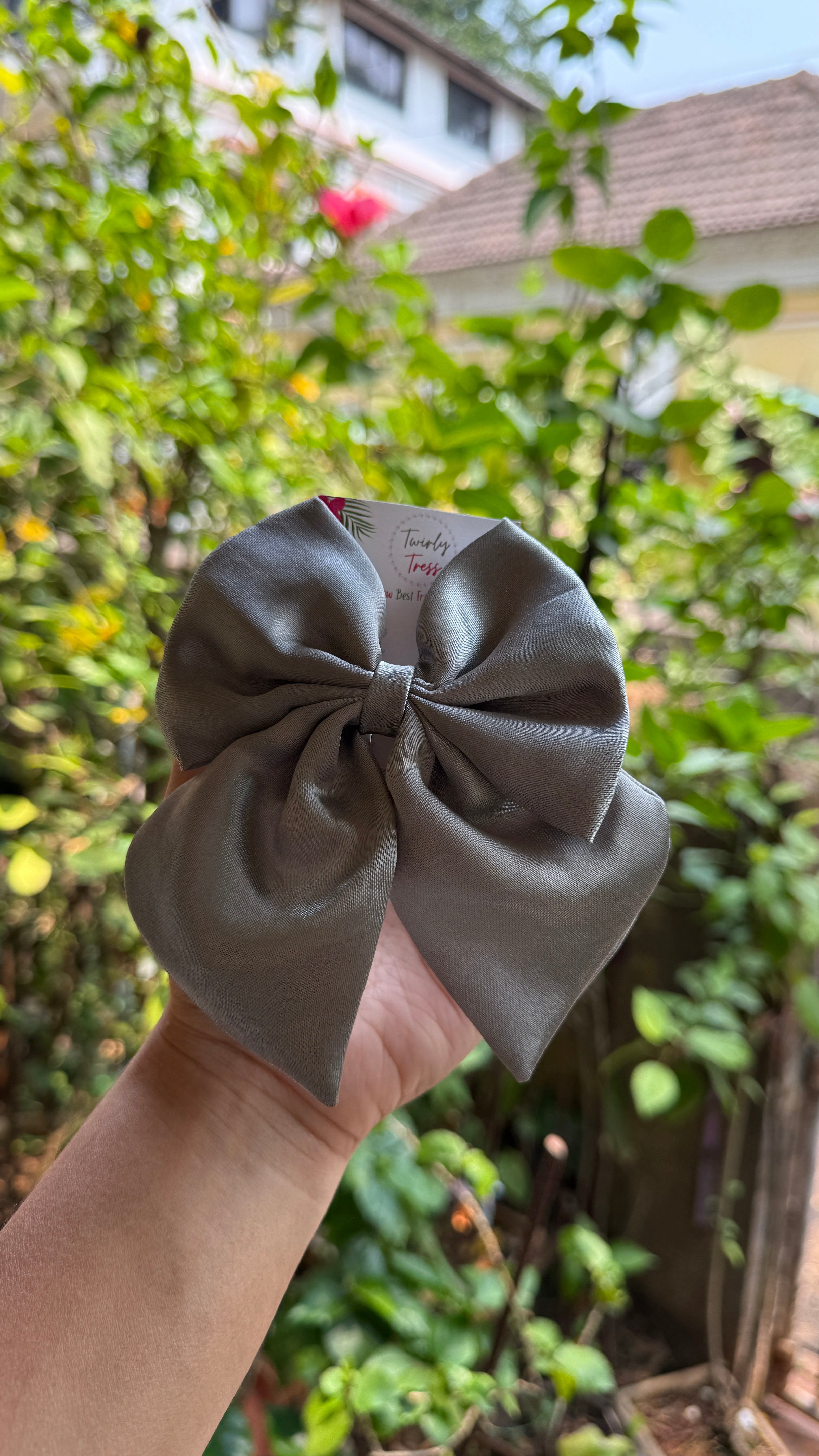 Satin Pigtail Bow (Multiple Colours)