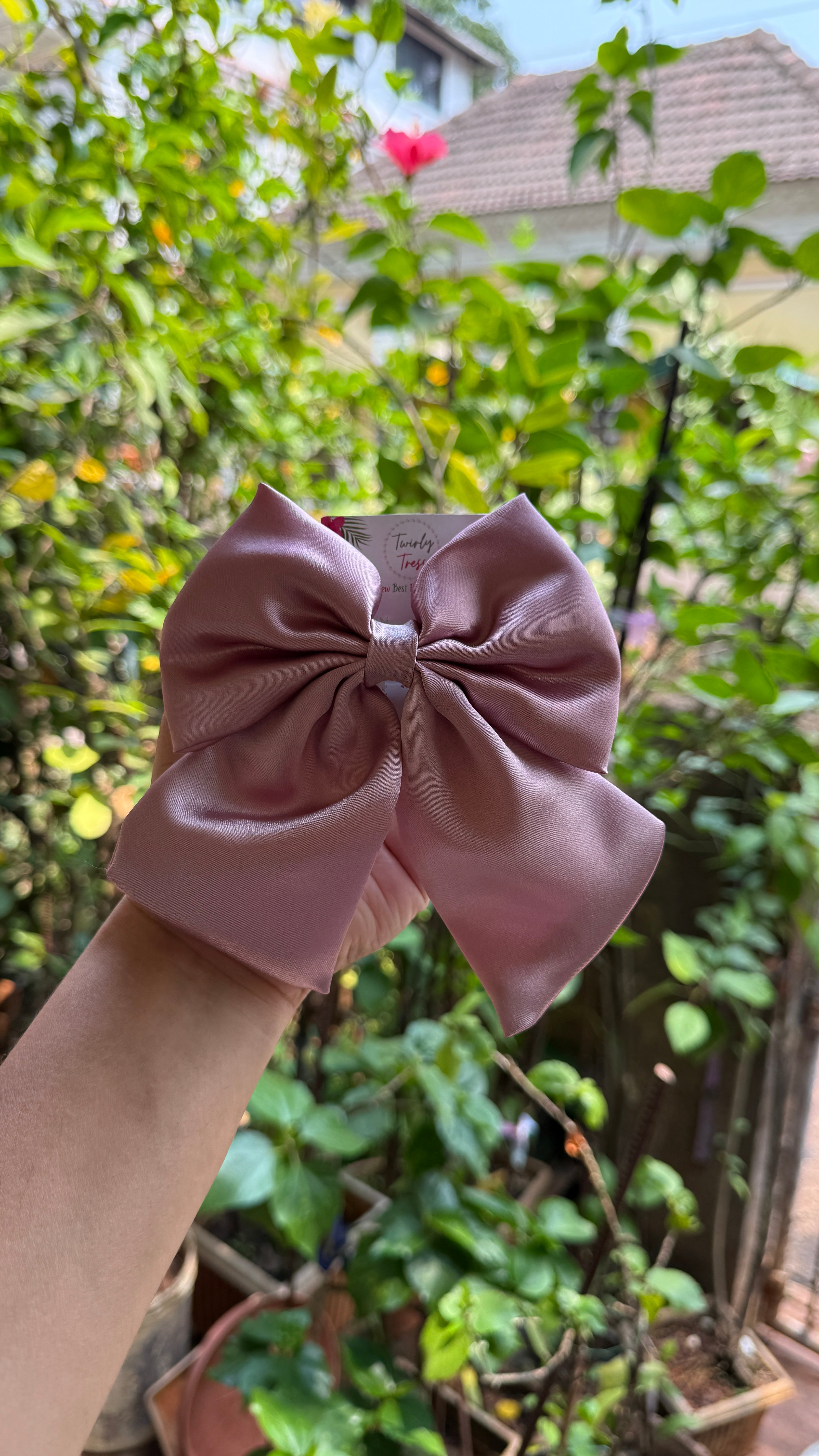 Satin Pigtail Bow (Multiple Colours)