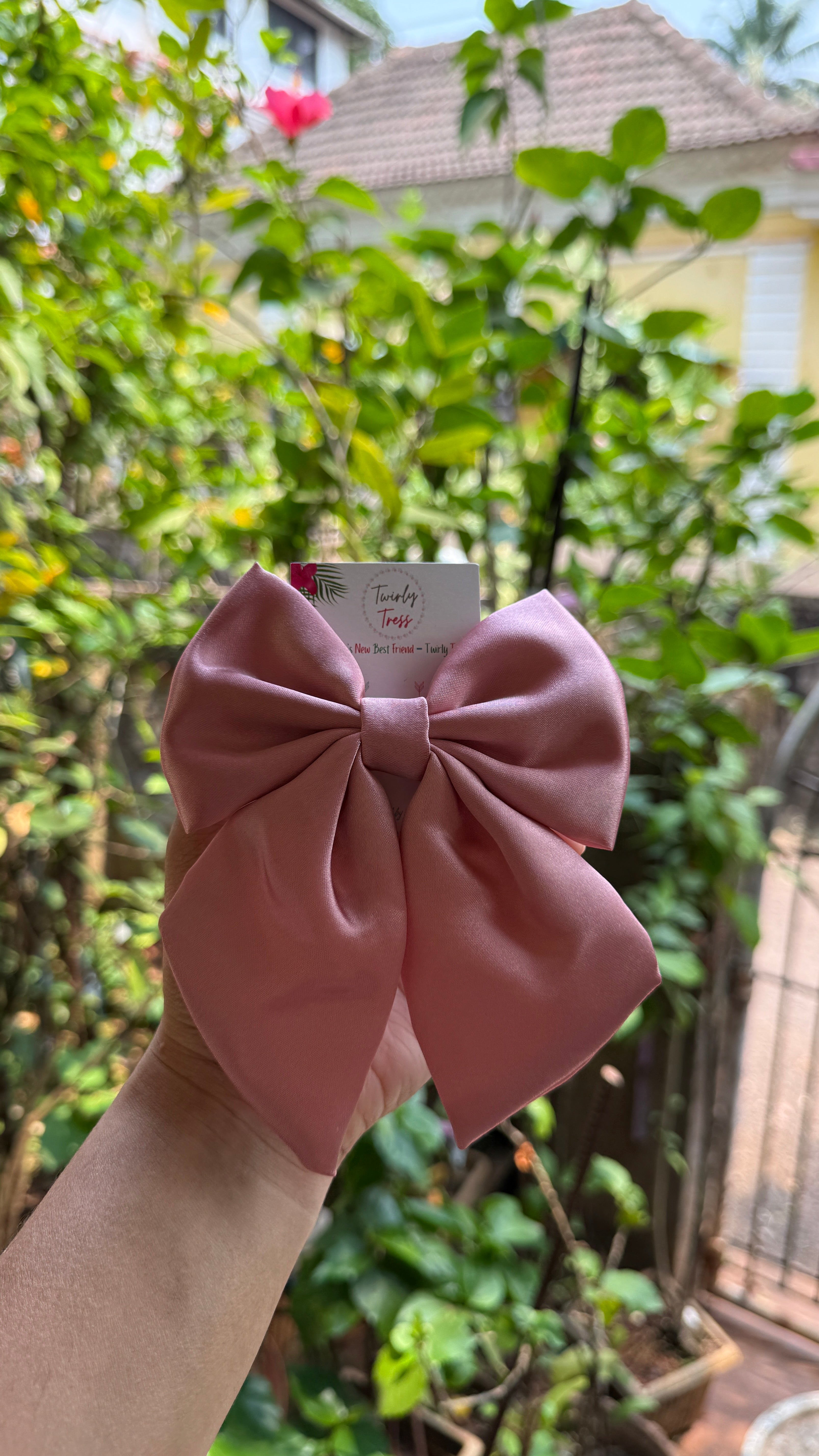 Satin Pigtail Bow (Multiple Colours)