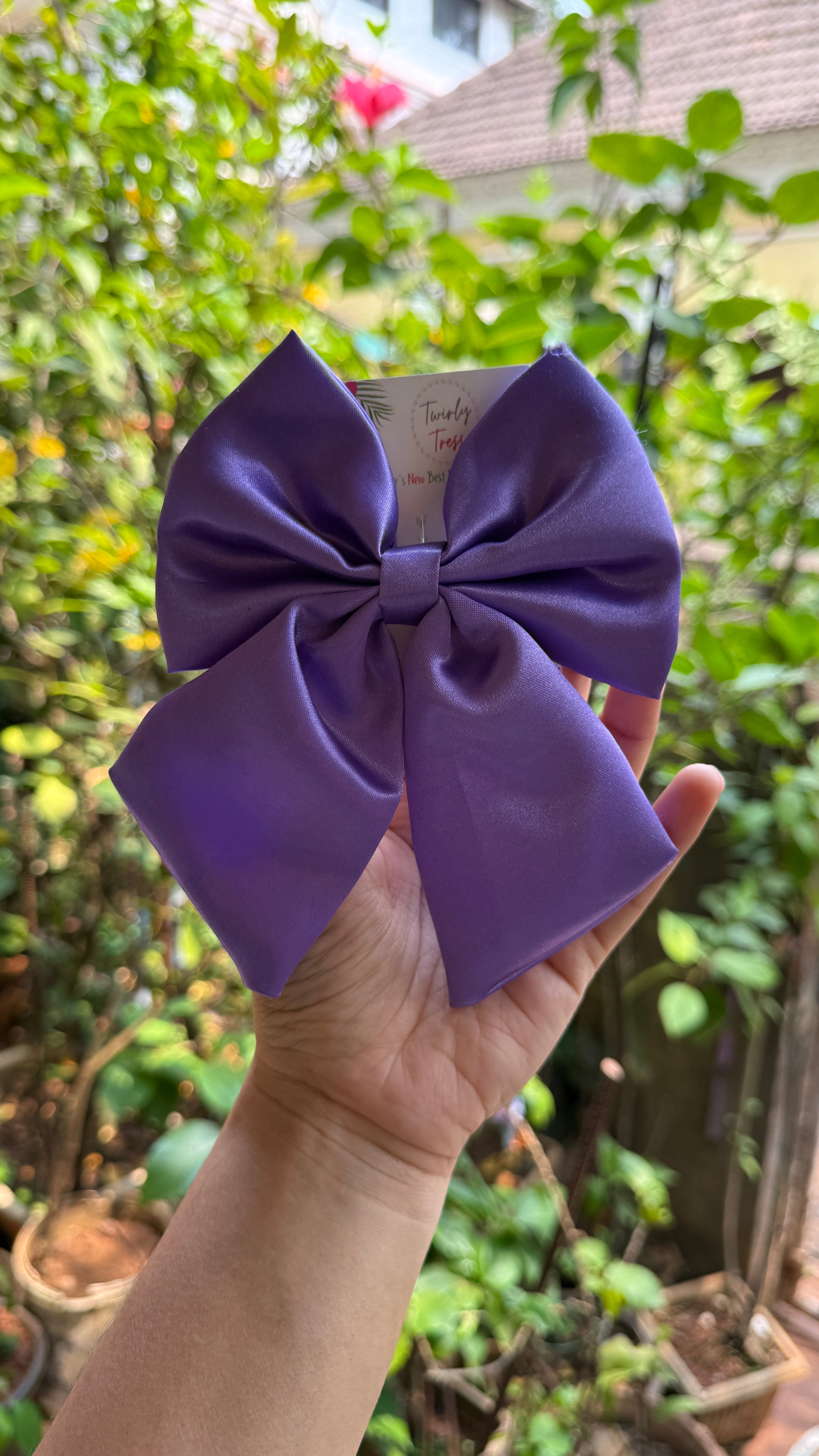 Satin Pigtail Bow (Multiple Colours)